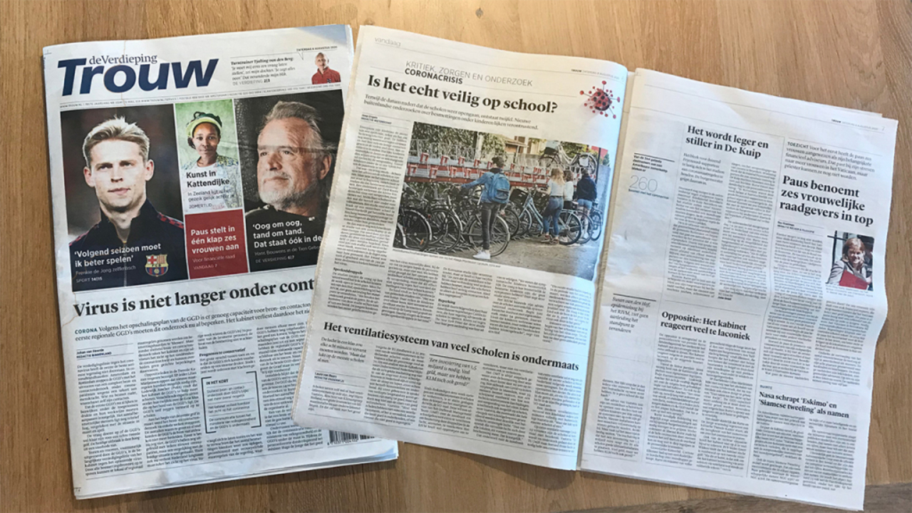 Het ventilatiesysteem van veel scholen is ondermaats - artikel in Trouw